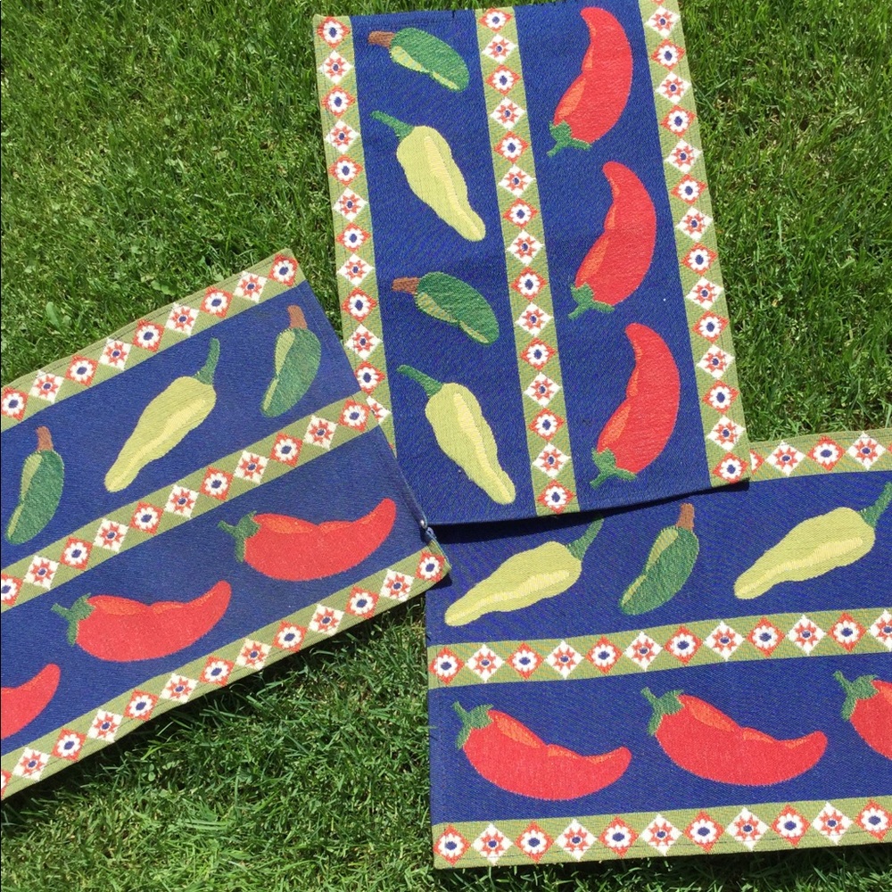 🌶 Chilli Pepper PlaceMat Set of 3 DEADSTOCK